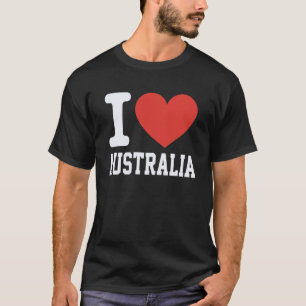 I Love Australia Heart Souvenir Lovers Pride Trave T-Shirt
