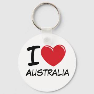 I Love Australia Keychain