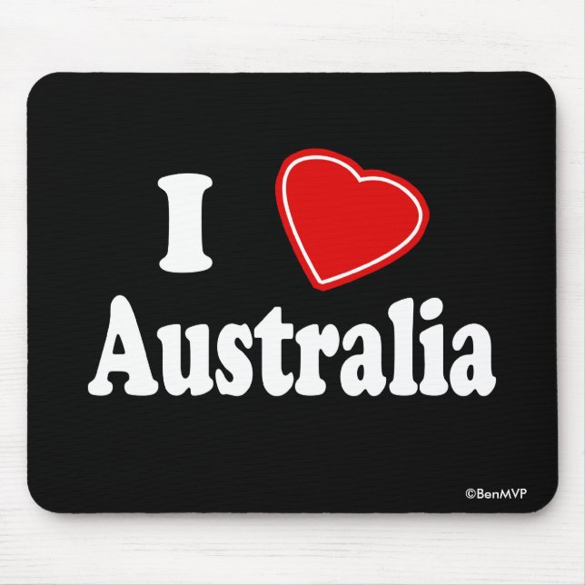 I Love Australia Mouse Pad (Front)