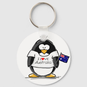 I Love Australia Penguin Keychain