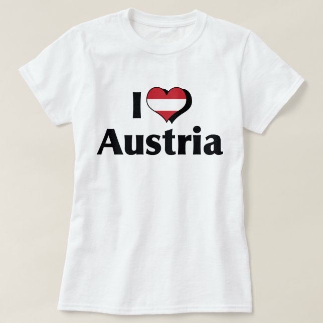 I Love Austria Flag T-Shirt (Design Front)