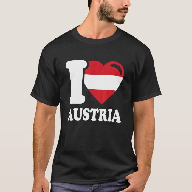 I Love Austria Homeland Austrian Flag 7 T-Shirt (Front)