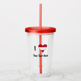 I Love (Austrian Flag Heart) Personalized Acrylic Tumbler