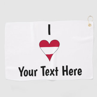 I Love (Austrian Flag Heart) Personalized Golf Towel