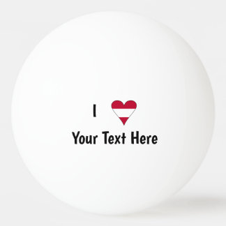 I Love (Austrian Flag Heart) Personalized Ping Pong Ball