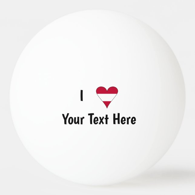 I Love (Austrian Flag Heart) Personalized  Ping Pong Ball (Front)