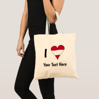 I Love (Austrian Flag Heart) Personalized Tote Bag