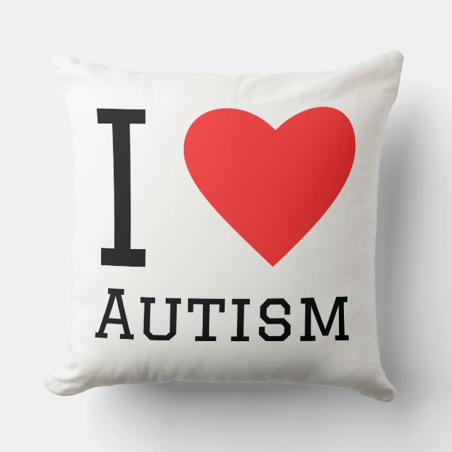 I love autism throw pillow (Front)