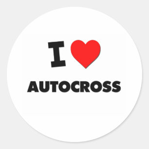 I Love Autocross Classic Round Sticker