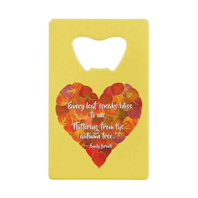 I Love Automne—Rouge Aspen Leaf Heart 1, Citation  (Devant)