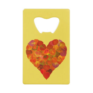 I Love Automne, subtil—Coeur feuille d'Aspen rouge