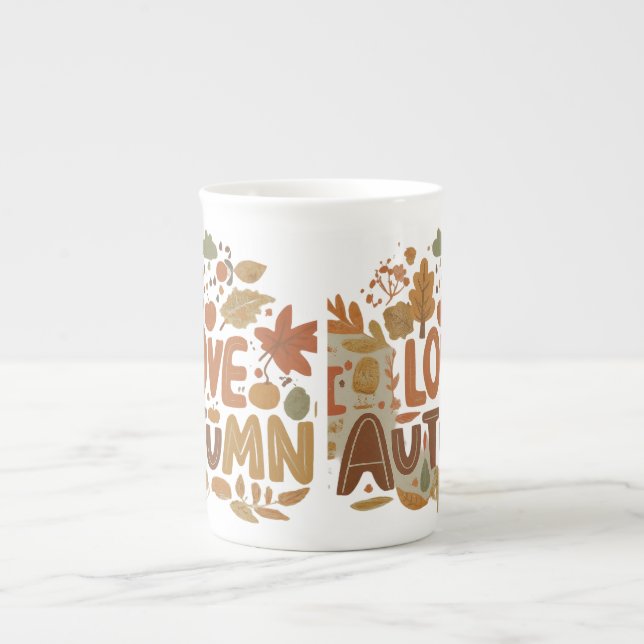 I Love Autumn Bone China Mug (Front)