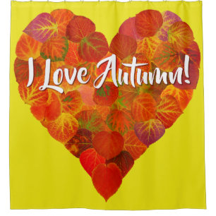 I Love Autumn!—Red Aspen Leaf Heart 1