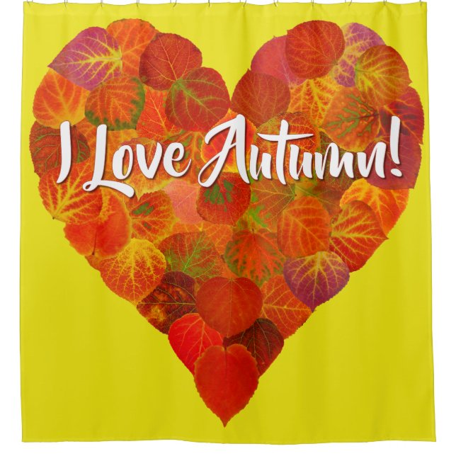 I Love Autumn!—Red Aspen Leaf Heart 1 (Front)