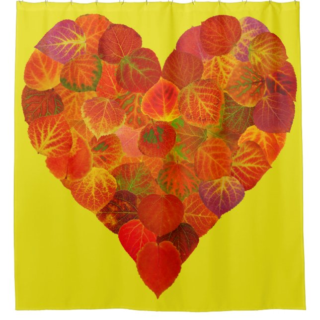 I Love Autumn, Subtle—Red Aspen Leaf Heart 1 (Front)