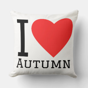 I love autumn throw pillow
