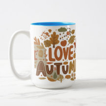 I Love Autumn Two-Tone Mug