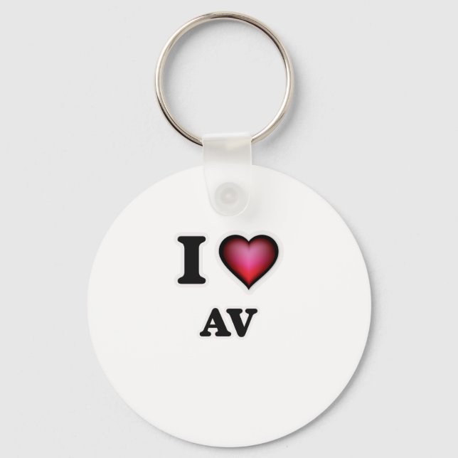 I Love Av Keychain (Front)