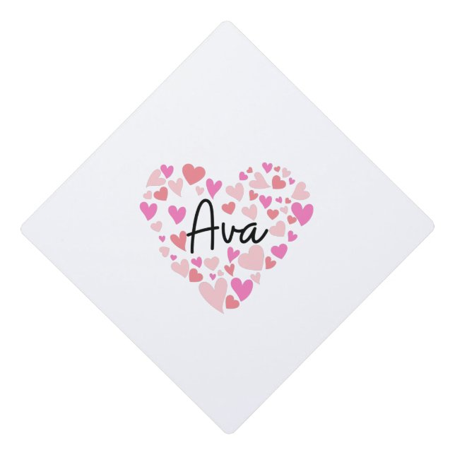 I love Ava Graduation Cap Topper (Front)