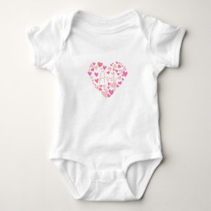 I love Ava hearts in pink Baby Bodysuit