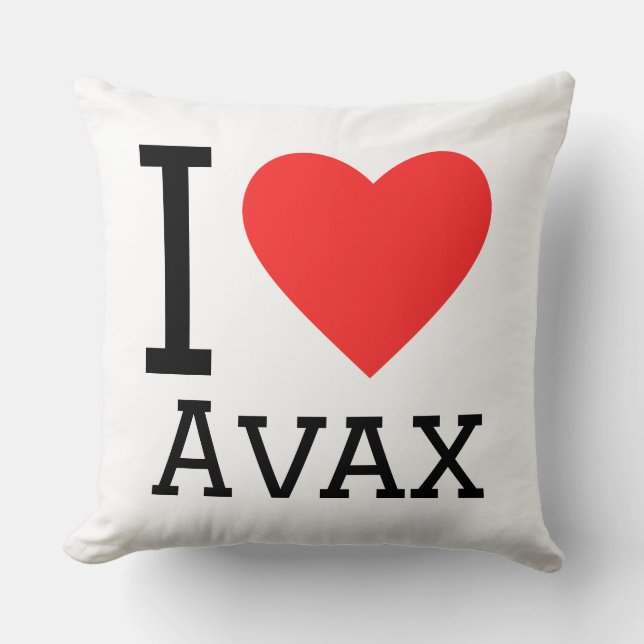 I love avax throw pillow (Front)