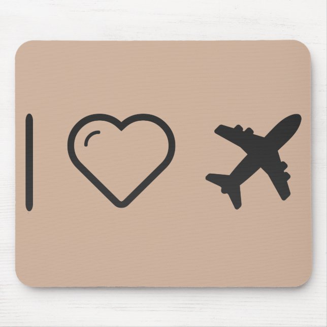 I Love Aviation Mouse Pad (Front)