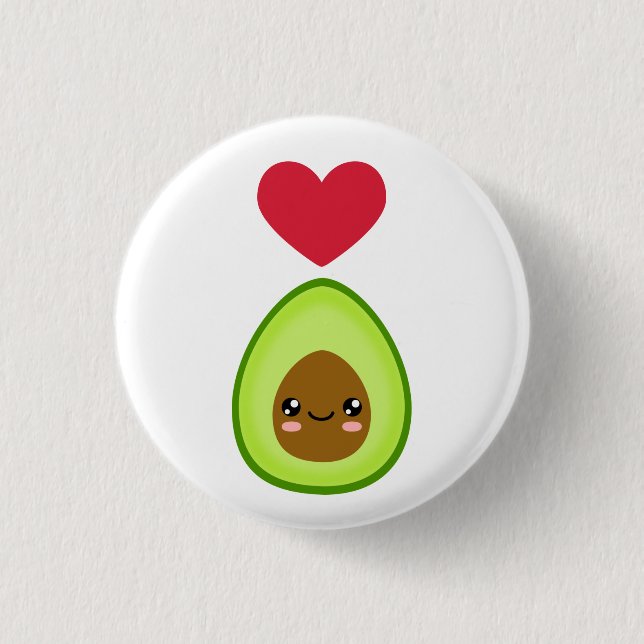I love Avocado 1 Inch Round Button (Front)