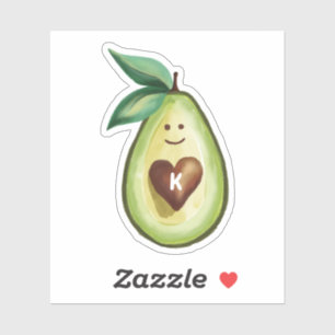 I Love Avocados Monogram Avocado Heart Character