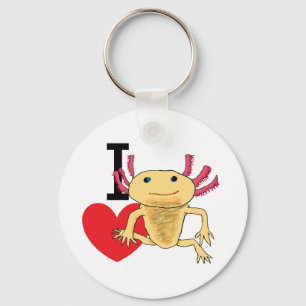 I Love Axolotls Keychain