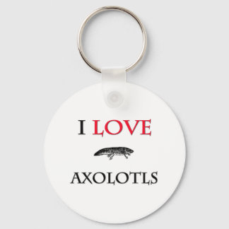 I Love Axolotls Keychain