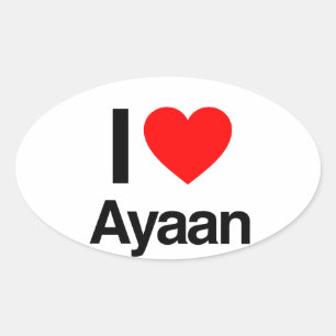 i love ayaan oval sticker