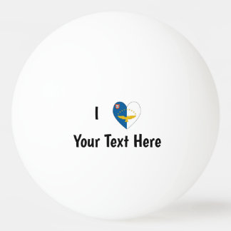 I Love (Azorean Flag Heart) Personalized Ping Pong Ball