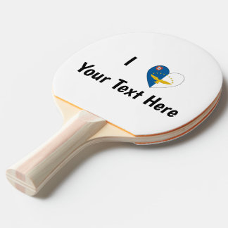 I Love (Azorean Flag Heart) Personalized Ping Pong Paddle