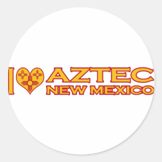 I Love Aztec, NM Classic Round Sticker
