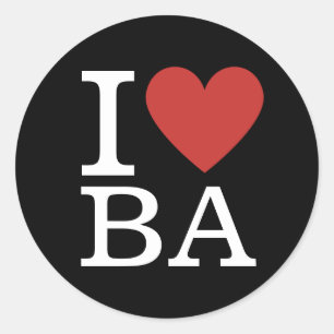I ❤️ Love BA Business Analytics Staff CUSTOM Classic Round Sticker