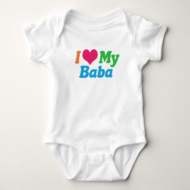 I Love Baba Baby Bodysuit (Front)