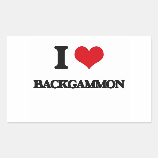 I Love Backgammon Sticker (Front)