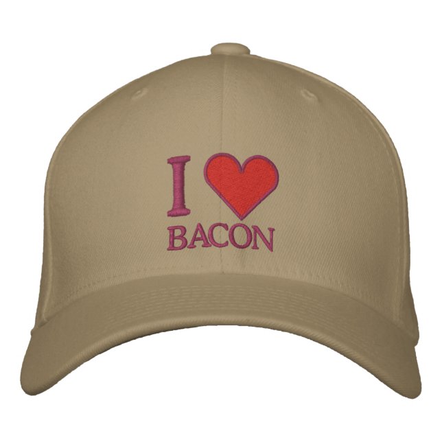 I LOVE BACON EMBROIDERED HAT (Front)
