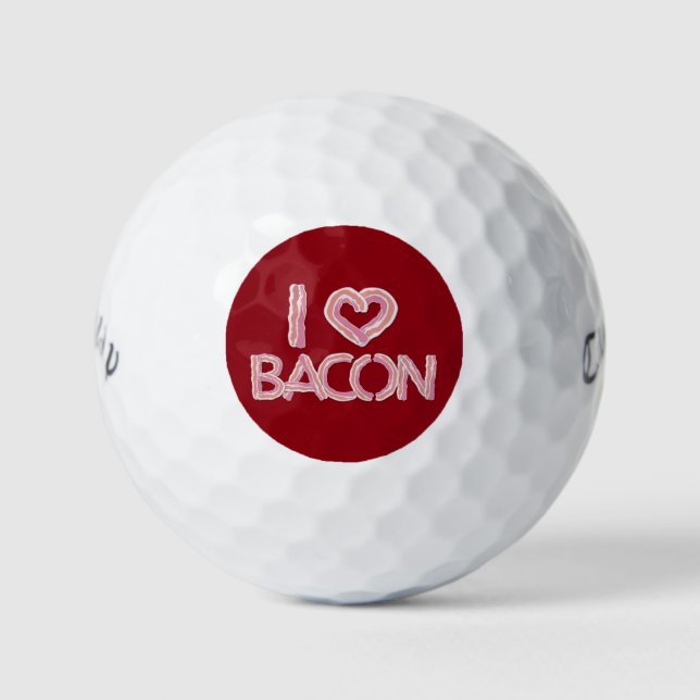I Love Bacon Golf Balls (Front)