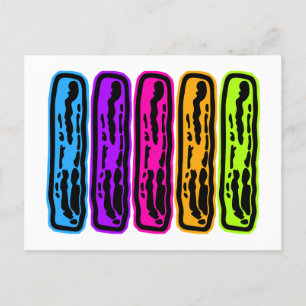 I Love Bacon Neon Bacon Strips Postcard