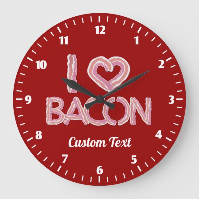 I Love Bacon Round Clock (Front)