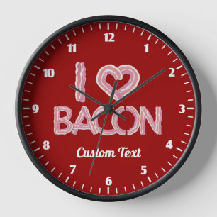 I Love Bacon Round Clock