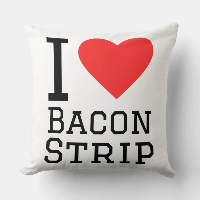 I love bacon strip  throw pillow (Front)