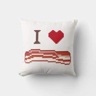 I Love Bacon Throw Pillow