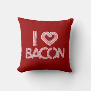 I Love Bacon Throw Pillow