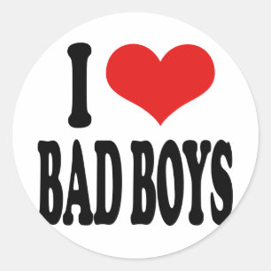 I Love Bad Boys Classic Round Sticker