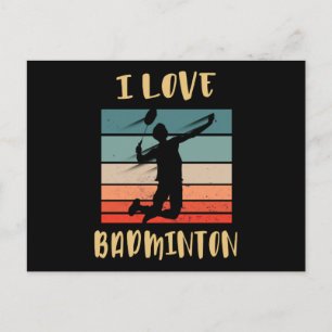 I Love Badminton Jump Smash Carte postale