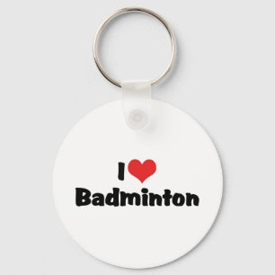 I Love Badminton Keychain
