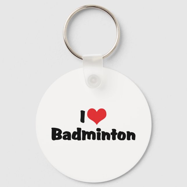 I Love Badminton Keychain (Front)