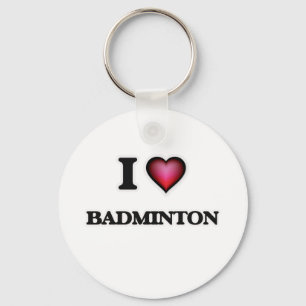 I Love Badminton Keychain